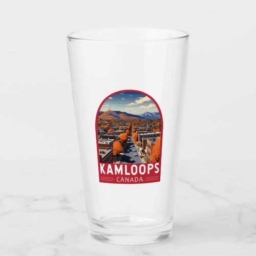 Kamloops Canada Travel Art Vintage Glass