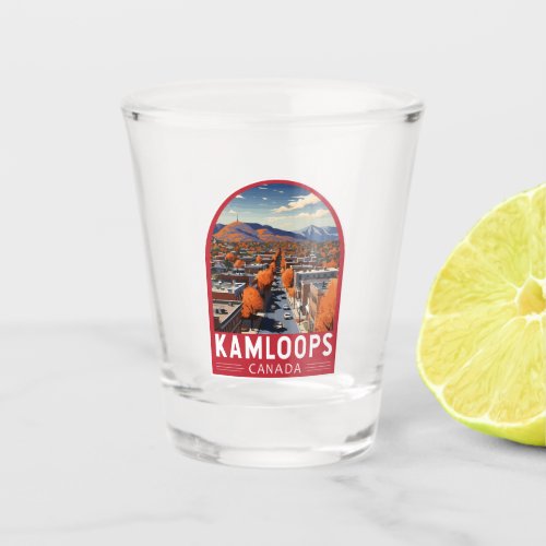 Kamloops Canada Travel Art Vintage Shot Glass