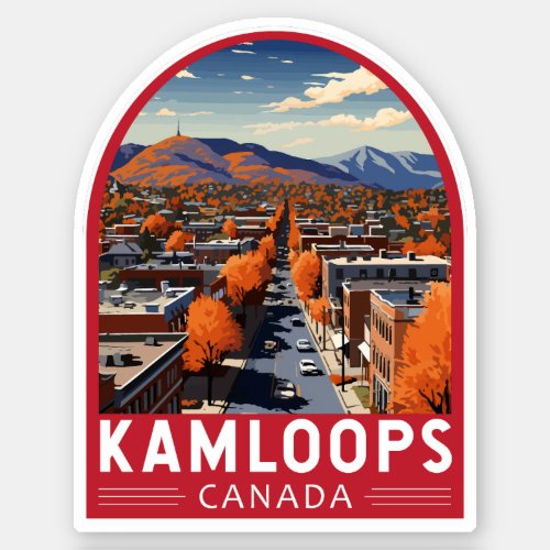 Kamloops Canada Travel Art Vintage Sticker