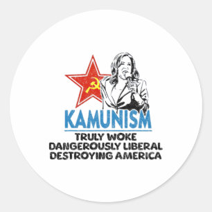 Kammunism Anti Kamala Vote Trump 2024 Funny Politi Classic Round Sticker