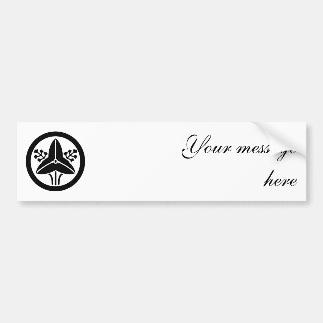 Kamon (family crest): Marunitachi Omodaka Bumper Sticker (Front)