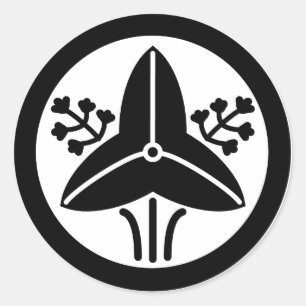 Kamon (family crest): Marunitachi Omodaka Classic Round Sticker