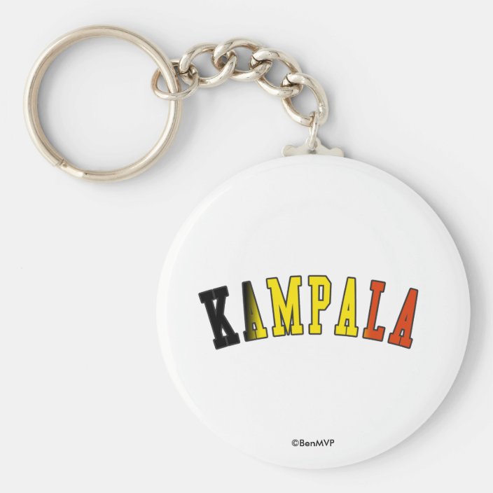 Kampala in Uganda National Flag Colors Keychain