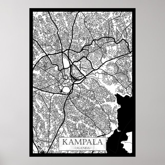  Kampala Uganda City Map Poster (Front)