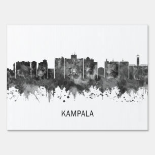 Kampala Uganda Skyline BW Sign