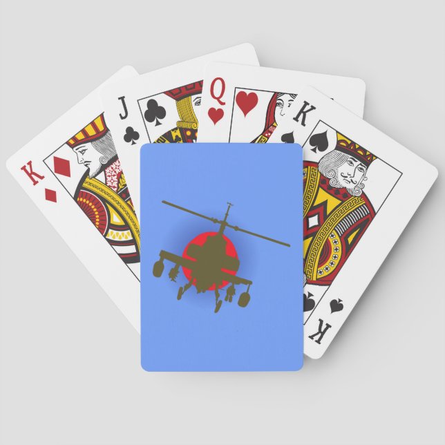 Kampfhubschrauber fighting helicopter poker cards (Back)
