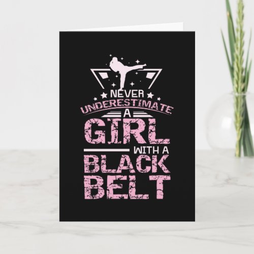 Kampsport Girl Black Belt Card