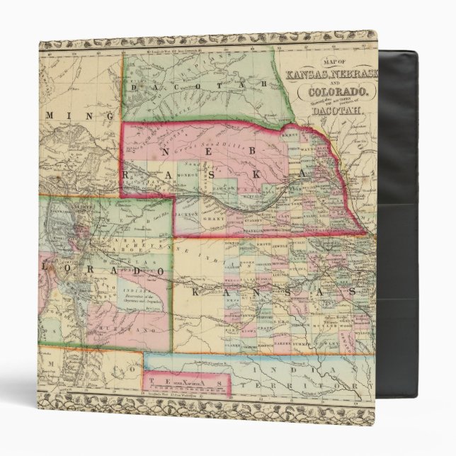 Kan, Neb, Colo Map by Mitchell Binder (Front/Inside)