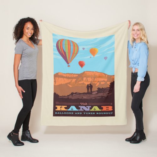 Kanab Utah  Balloons And Tunes Roundup Fleece Blanket