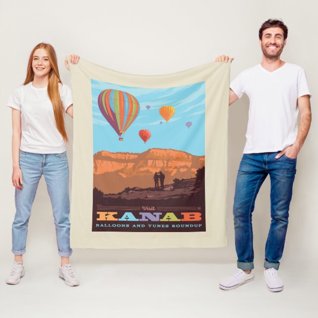 Kanab, Utah | Balloons And Tunes Roundup Fleece Blanket (In Situ)