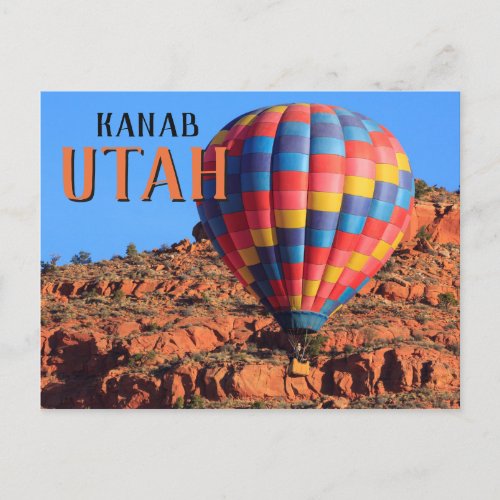 Kanab Utah Hot Air Balloon Postcard
