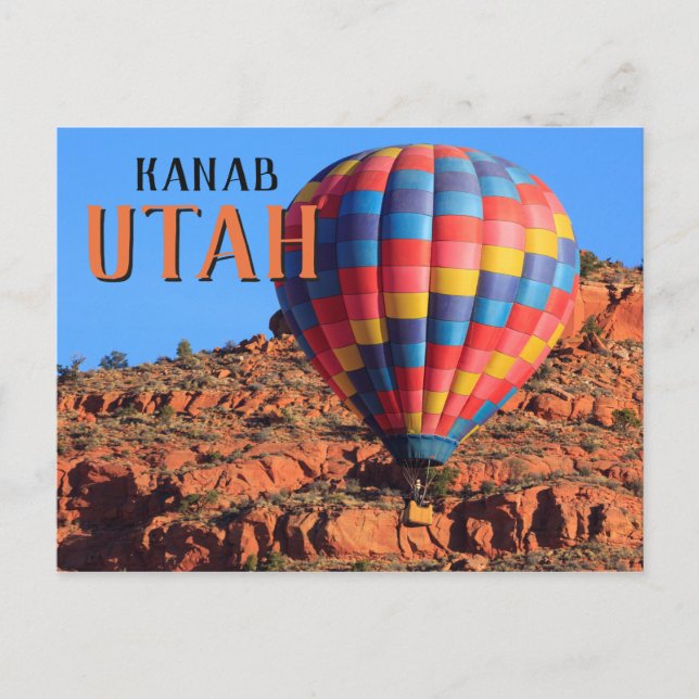 Kanab Utah Hot Air Balloon Postcard (Front)