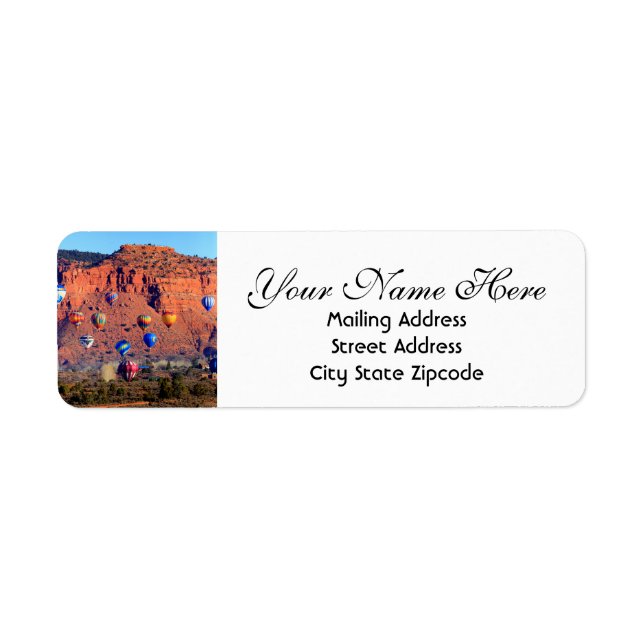 Kanab Utah Hot Air Balloons Return Address Label (Front)