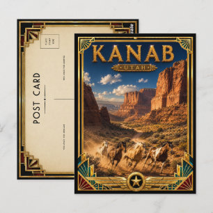 Kanab Utah Vintage Art Deco Golden Age Postcard