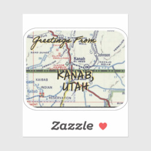 Kanab Utah Vintage Map Sticker