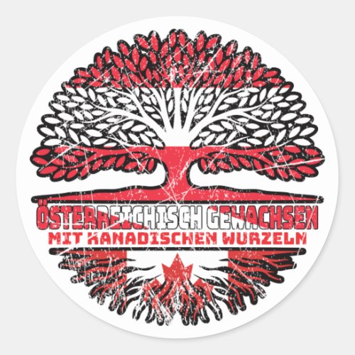 Kanada Kanadisch sterreichisch sterreich Baum Classic Round Sticker