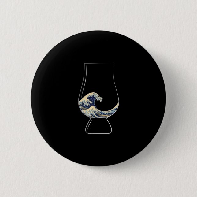 Kanagawa Glencairn Glass Button (Front)
