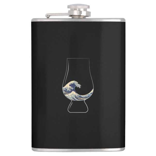 Kanagawa Glencairn Glass Flask (Front)