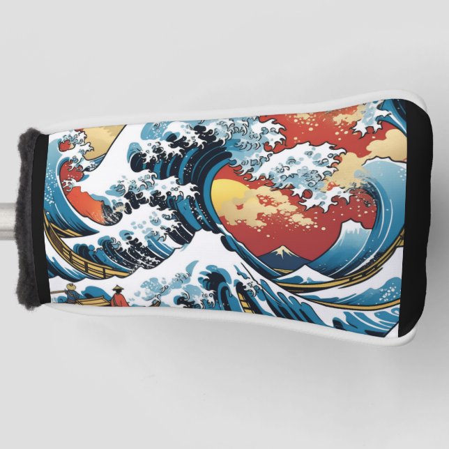 Kanagawa Japanese The great wave Golf Head Cover (Front)