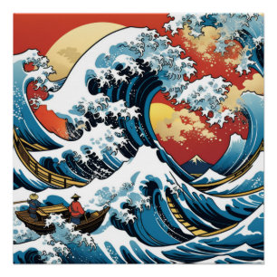 Kanagawa Japanese The great wave Poster