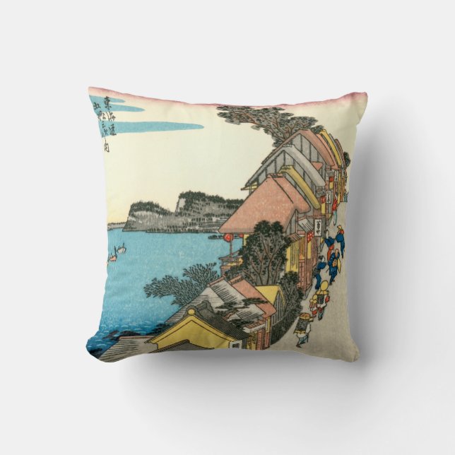 Kanagawa Throw Pillow (Front)