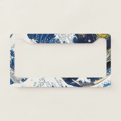 Kanagawa Waves Japanese Art Pattern License Plate Frame