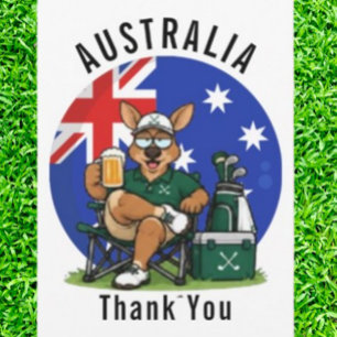 Kanagroo golfer thank you card