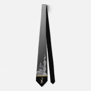Kanak arrowhead neckline. Gray gradient. Neck Tie