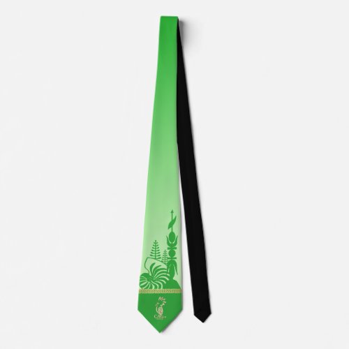 Kanak arrowhead neckline Green Jade Neck Tie