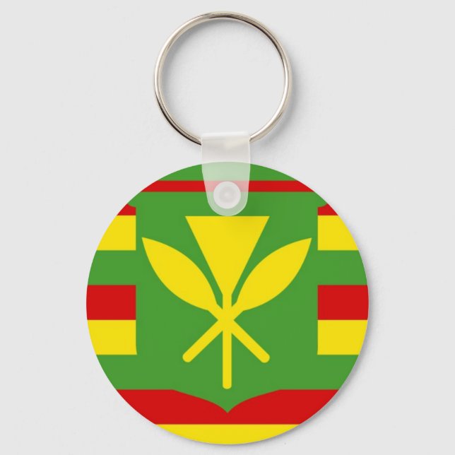 Kanaka Maoli ethnic flag Native Hawaii Keychain (Front)