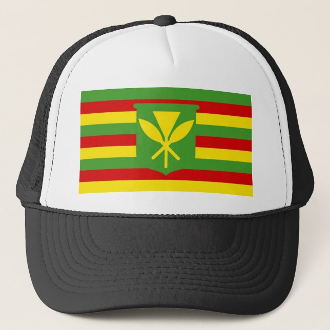 Kanaka Maoli ethnic flag Native Hawaii Trucker Hat (Front)