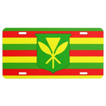 Kanaka Maoli Flag License Plate by BailOutIsland at Zazzle