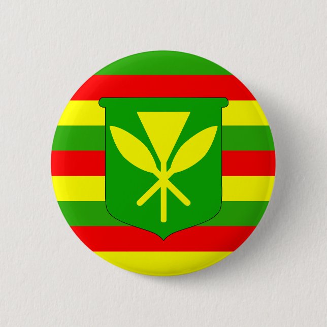 Kanaka Maoli Flag Pinback Button (Front)