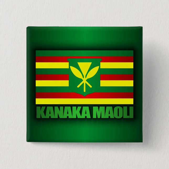 Kanaka Maoli Flag Pinback Button (Front)