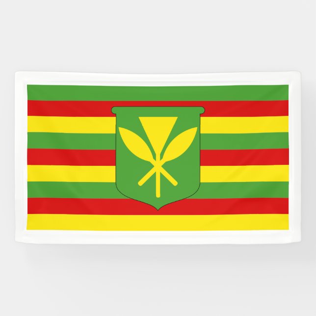 Kanaka Maoli - Hawaii Independence Flag Banner (Horizontal)