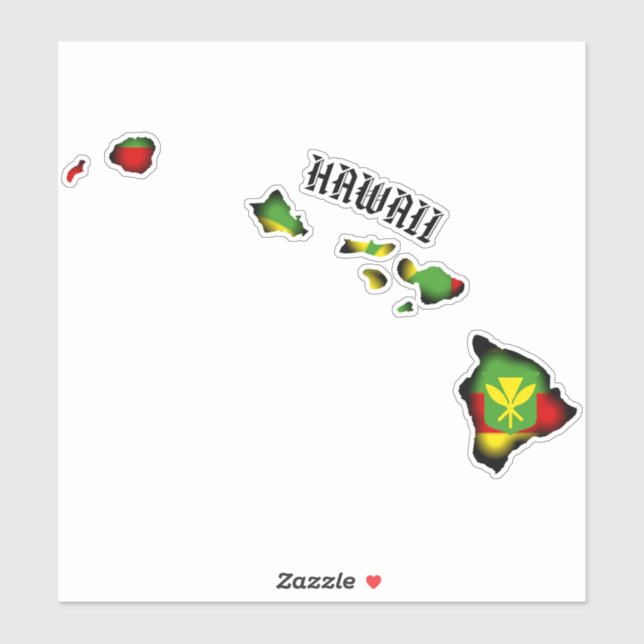 KANAKA MAOLI HAWAII ISLANDS BLK STICKER (Sheet)
