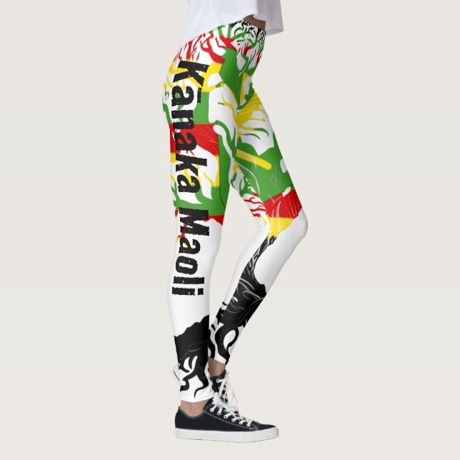 Kānaka Maoli ROOTS Blk Leggings (Right)