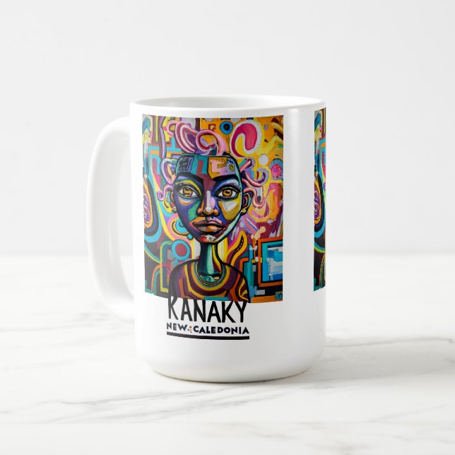 Kanaky street art, New Caledonia, urban art Coffee Mug (Front Left)