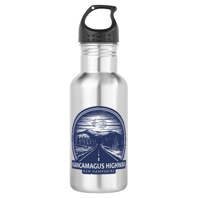 Kancamagus Highway New Hampshire Forest Stainless Steel Water Bottle (Front)