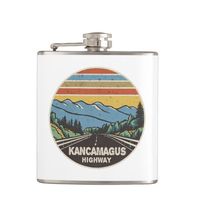 Kancamagus Highway New Hampshire Mountains Flask (Front)