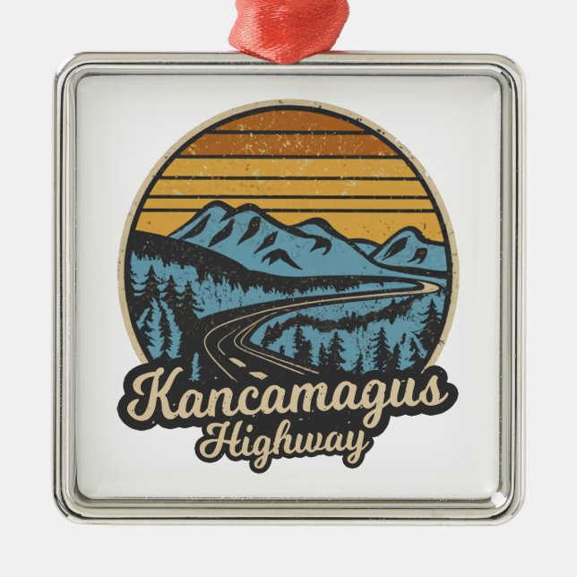 Kancamagus Highway New Hampshire Retro Metal Ornament (Front)