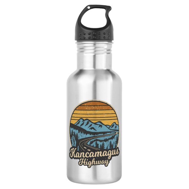 Kancamagus Highway New Hampshire Retro Stainless Steel Water Bottle (Front)
