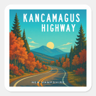 Kancamagus Highway New Hampshire Sunset Square Sticker