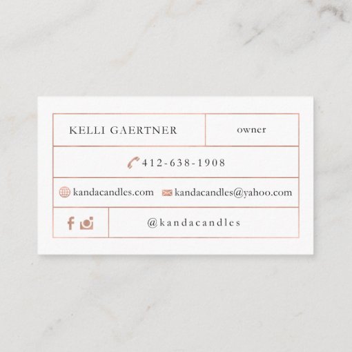 Kanda Candles Business Card Zazzle