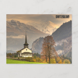 Kandergrund Switzerland Church Snowy Swiss Alps Postcard