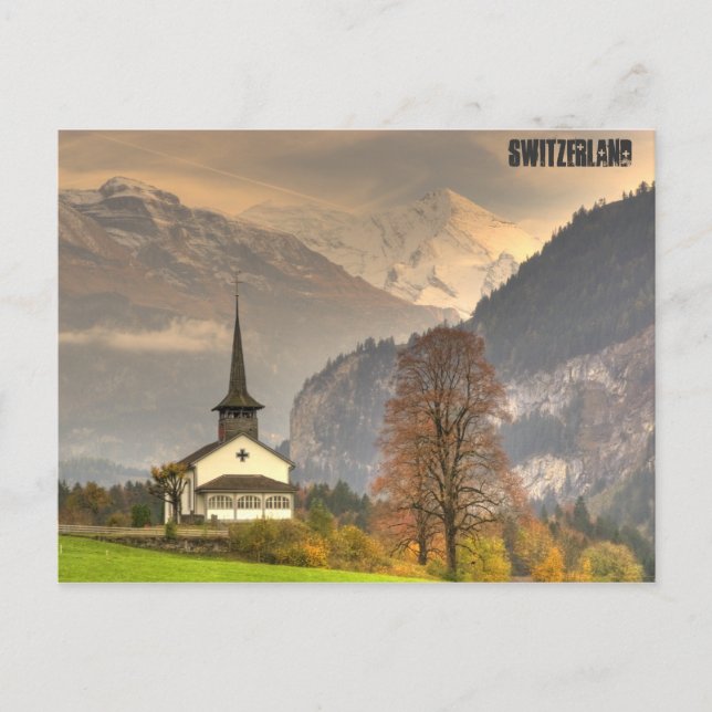 Kandergrund Switzerland Church Snowy Swiss Alps Postcard (Front)