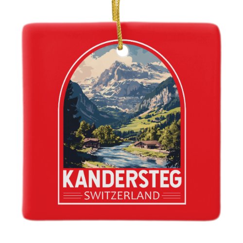 Kandersteg Switzerland Travel Art Emblem Ceramic Ornament