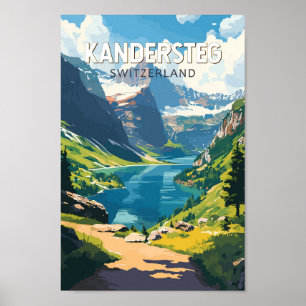 Kandersteg Switzerland Travel Art Vintage Poster