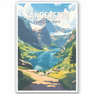 Kandersteg Switzerland Travel Art Vintage Sticker