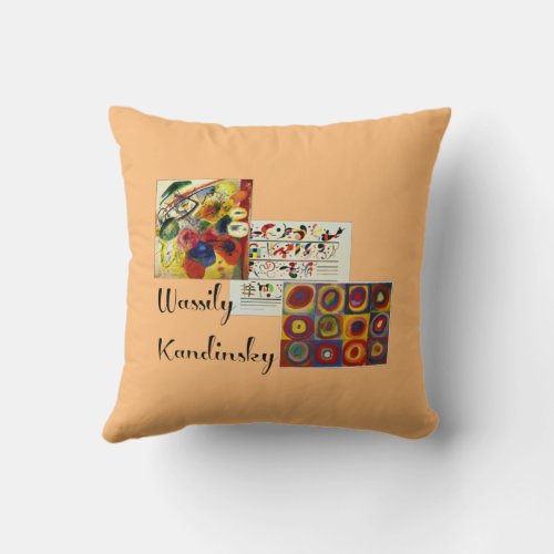 Kandinsk _ Collage of three paintings Throw Pillow